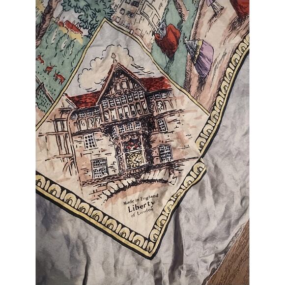 Liberty of London Scarf colonial print ladies gentlemen square 26 x 27 gray red - Picture 4 of 10